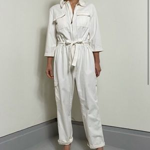 White utility jumpsuit